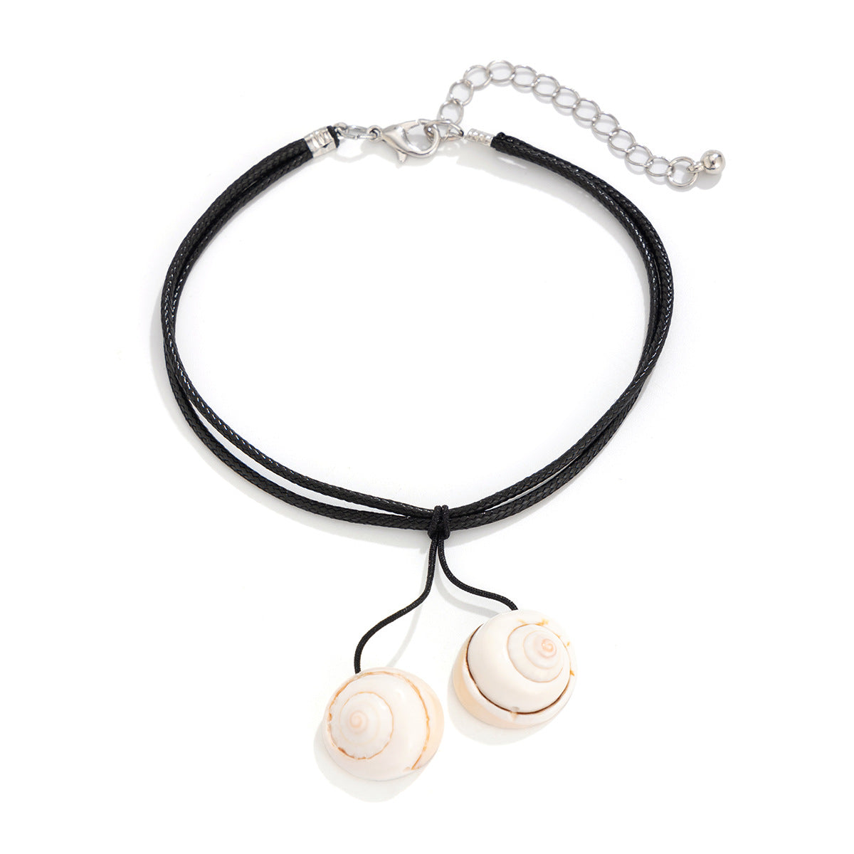Beach Vacation Conch Shell Tassel Necklace - Versatile Wax Thread Accessory