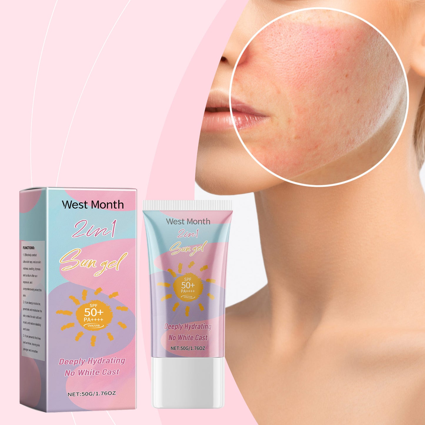 West&Month 2-In-1 Protective Lotion, Double Care Facial Moisturizing Lotion