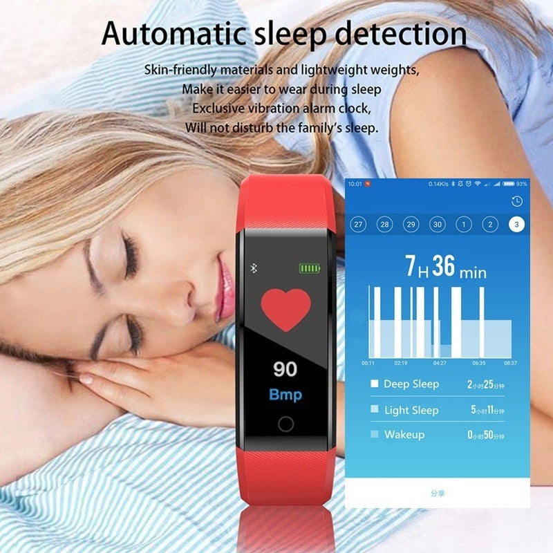 115 Plus Bluetooth Smart Watch With Heart Rate Monitor, Fitness Tracker & Waterproof Design