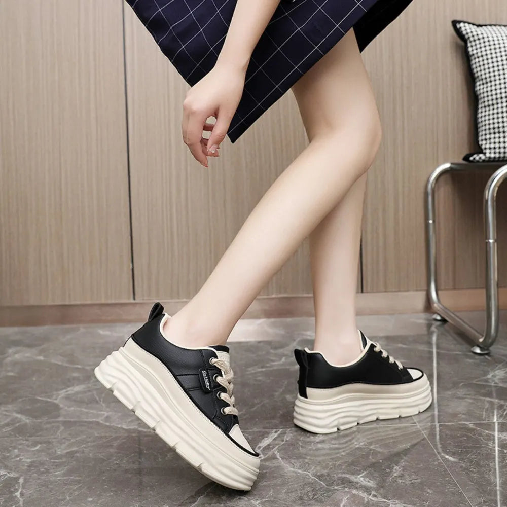 Summer Trendy White Thick-Soled Casual Student Shoes