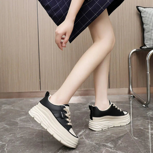 Summer Trendy White Thick-Soled Casual Student Shoes