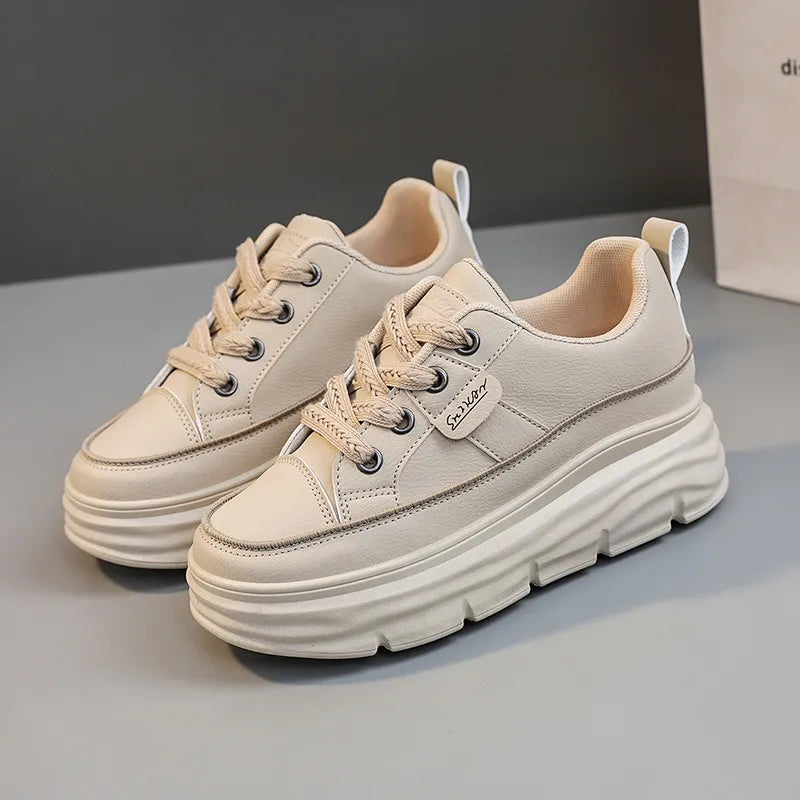 Summer Trendy White Thick-Soled Casual Student Shoes