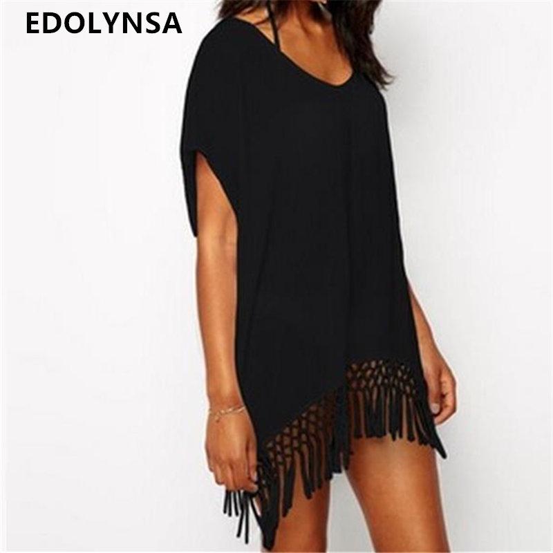 Chiffon Tassel Beach Cover-Up