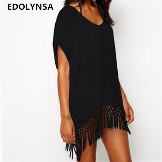 Chiffon Tassel Beach Cover-Up