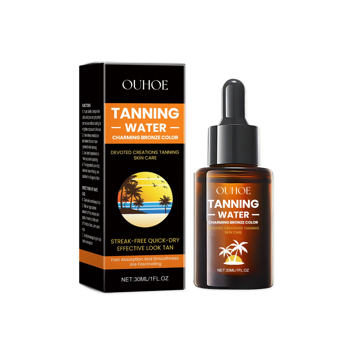 OUHOE  Black Essence, Summer Body Care Natural & Even Skin Tanning Moisturizing Essence