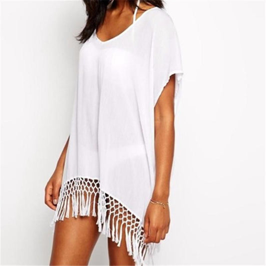 Chiffon Tassel Beach Cover-Up