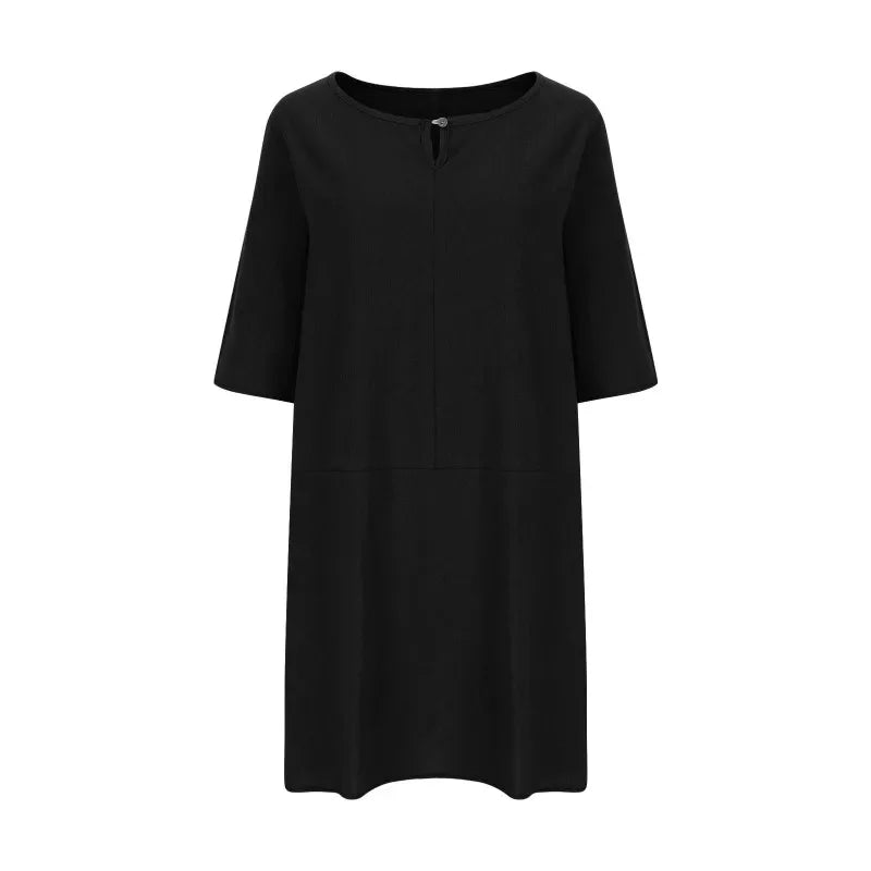 Cotton Linen Casual Summer Dress for Women