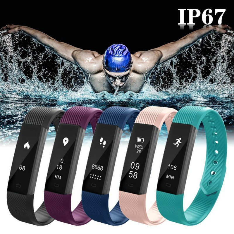 ID115 Fitness Tracker Smart Wristband With Pedometer, Sleep Monitor & Waterproof Design