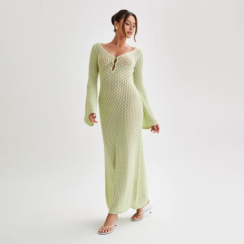 Elegant V-Neck Beach Cover Up - Sophisticated & Versatile Sun Protection