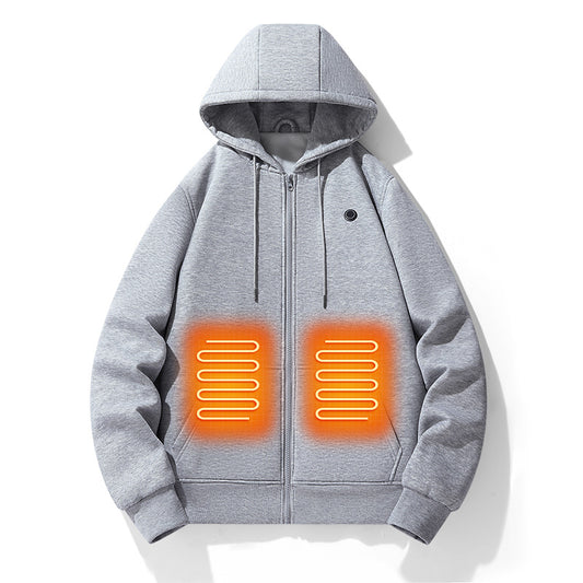 European-American Zippered Heating Hoodie - Intelligent Hoodie 5-Zone Heated Outdoor Jacket for Men