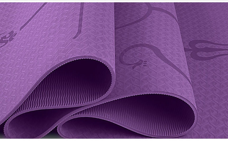 Yoga Mat with Position Line & Non-Slip For Beginner & Eco-Friendly