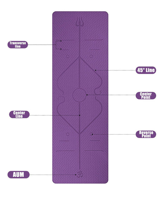 Yoga Mat with Position Line & Non-Slip For Beginner & Eco-Friendly