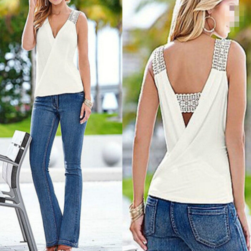 Summer Sleeveless V-Neck Tops for Women