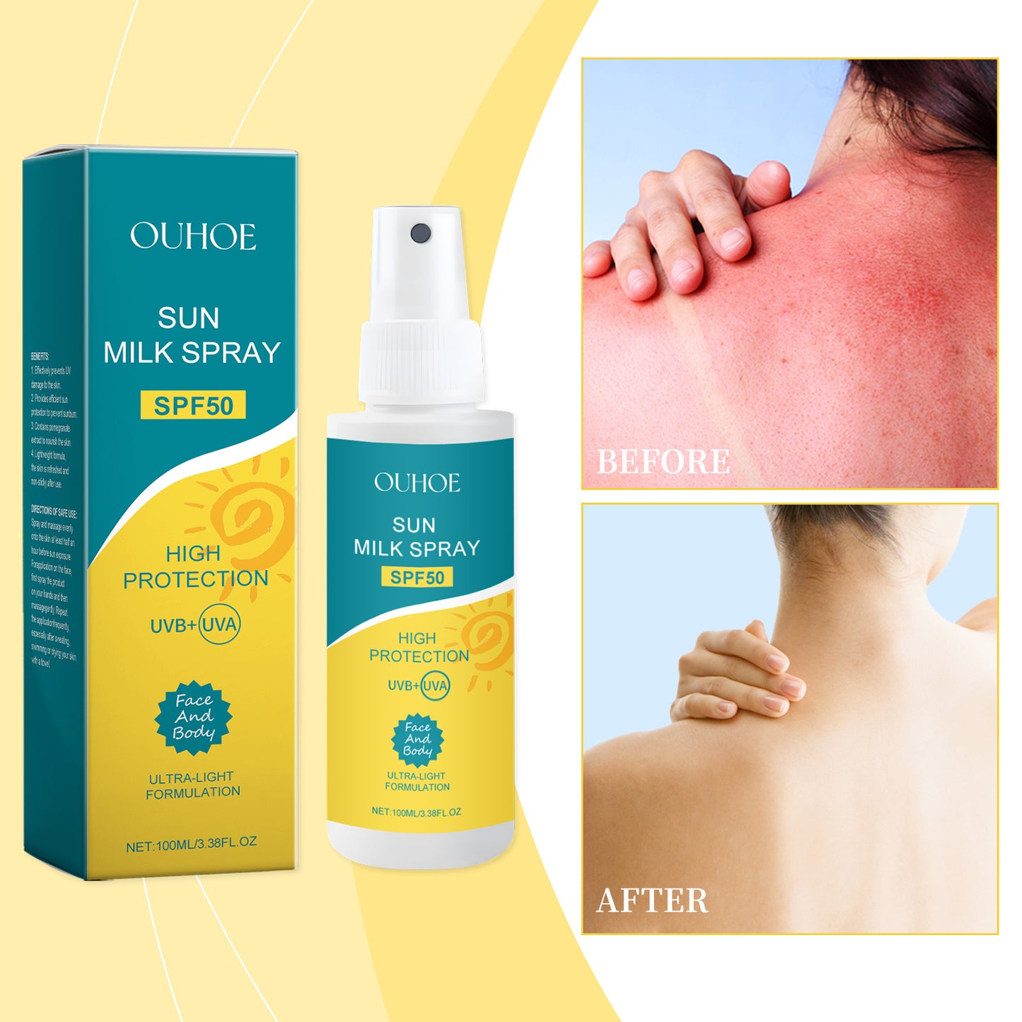 OUHOE Protection Spray, Moisturizing, Refreshing & Anti-Greasy
