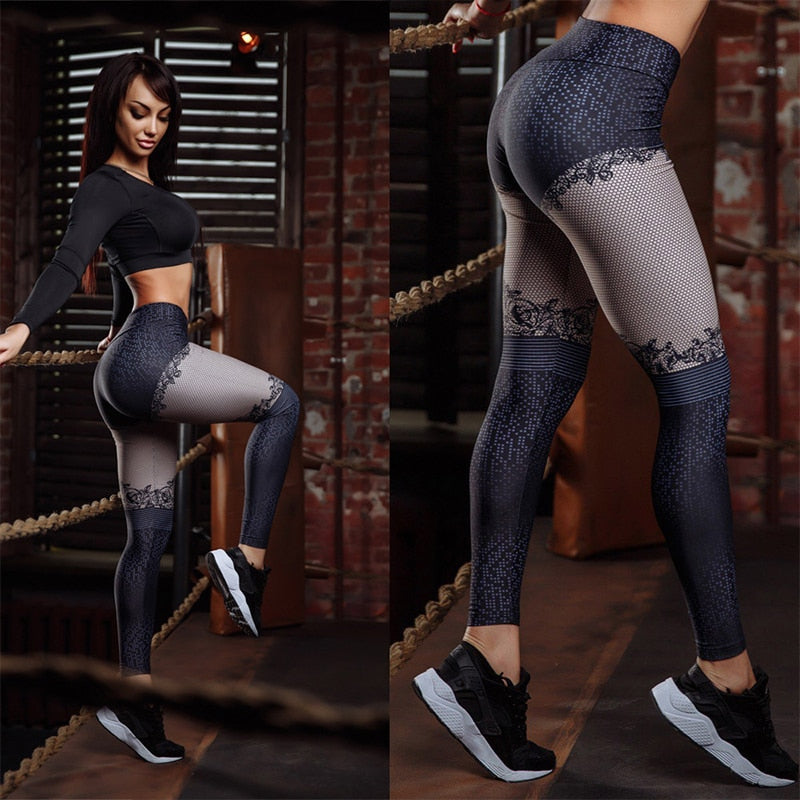 3D Digital Printed High-Waist Push-Up Leggings