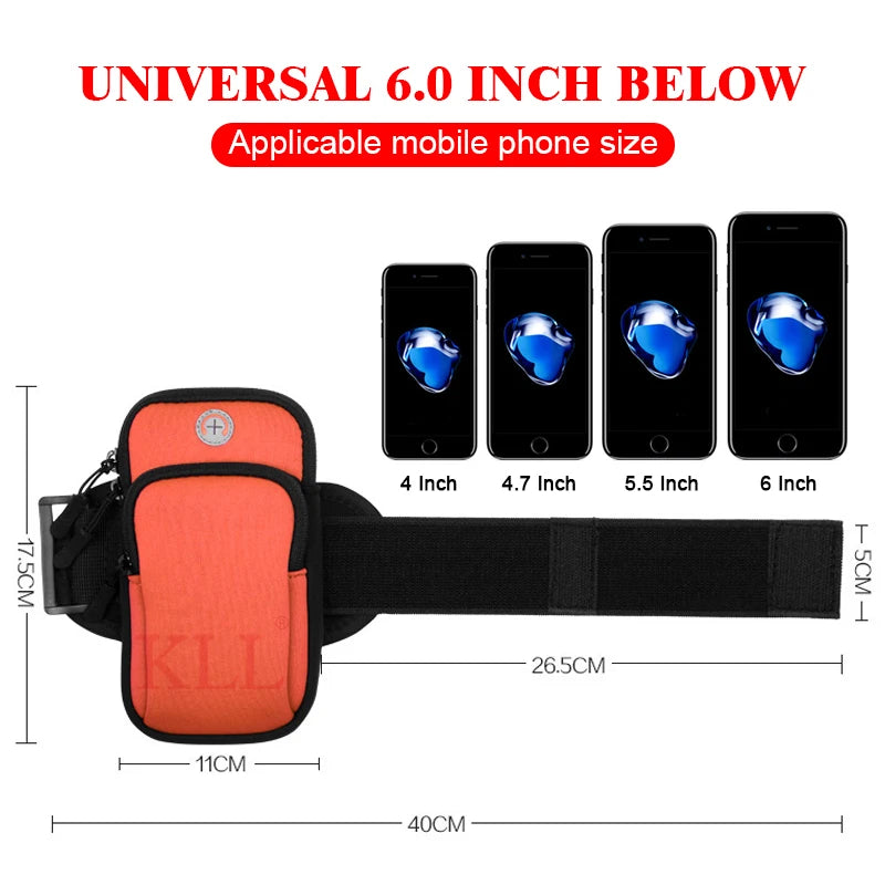 Waterproof 6'' Universal Armband For Running Jogging & Gym Compatible With iPhone & Samsung